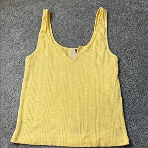 Pilcro Yellow Textured Tank Top
